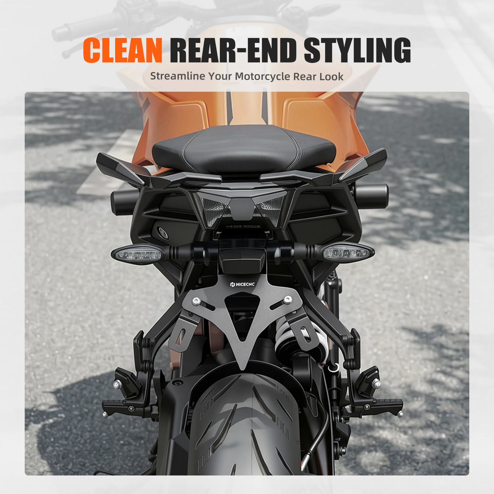 Für KTM Duke 125 250 390 2024-2026 2025 Heckaufwertung Kennzeichenhalterung DUKE 125/250/390 Zubehör – Detail 5