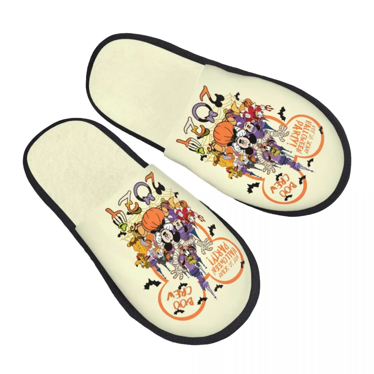 Disney Halloween 2024 Pumpkin Slippers for Woman Man House Shoes Warm SPA Slippers