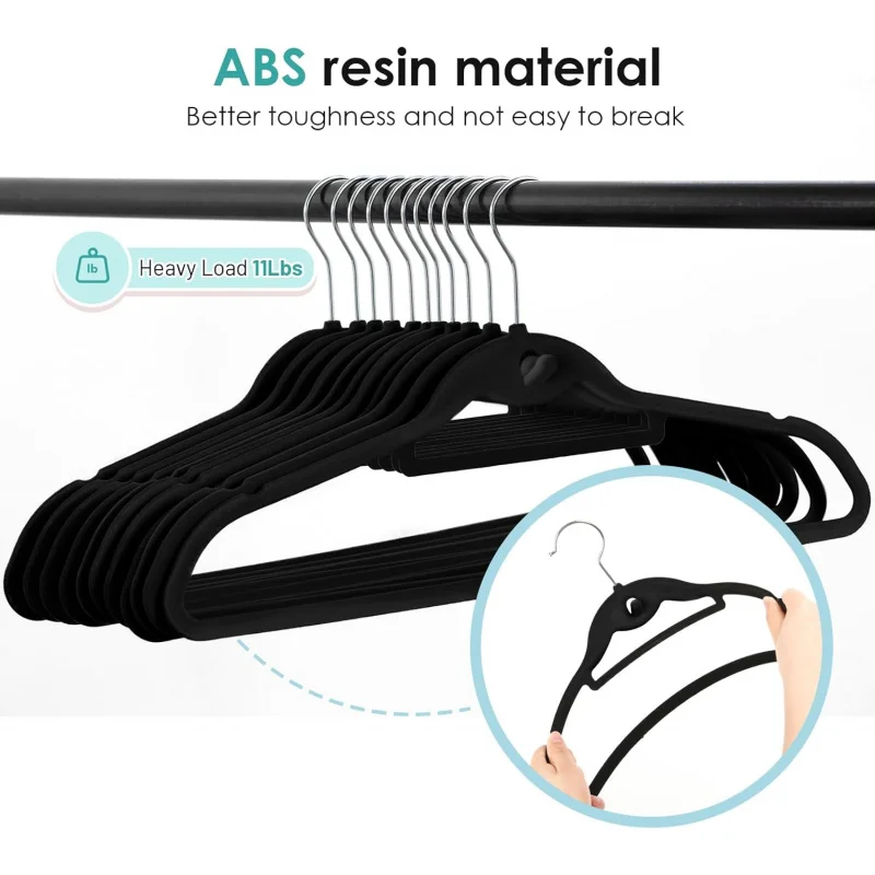 Velvet Pendants Non Slip Felt Pendants, DUDUCOFU 30 Stackable Clothes Pendants Slim Pendants Space Saving Suits Coats,