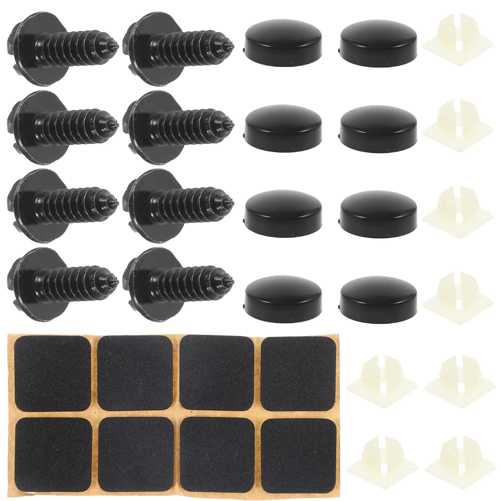 8 Sets Car Accessories License Plate Screw Security Screws for Frame Anti Theft Plates Black