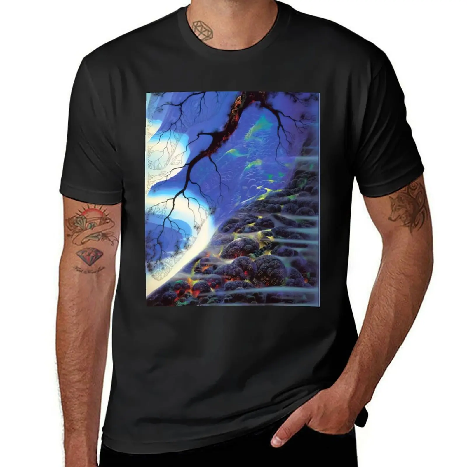 Eyvind Earle T-Shirt tops kawaii clothes men workout shirt