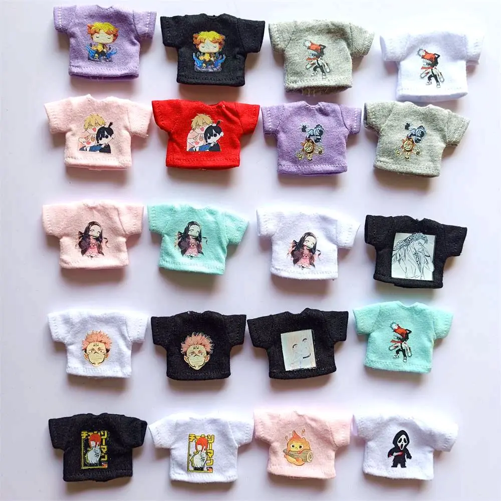 New 1/12 ob11 baby clothes cartoon Cute print t-shirt doll clothes gsc element molly doll 1/12bjd doll Birthday Gif Accessories