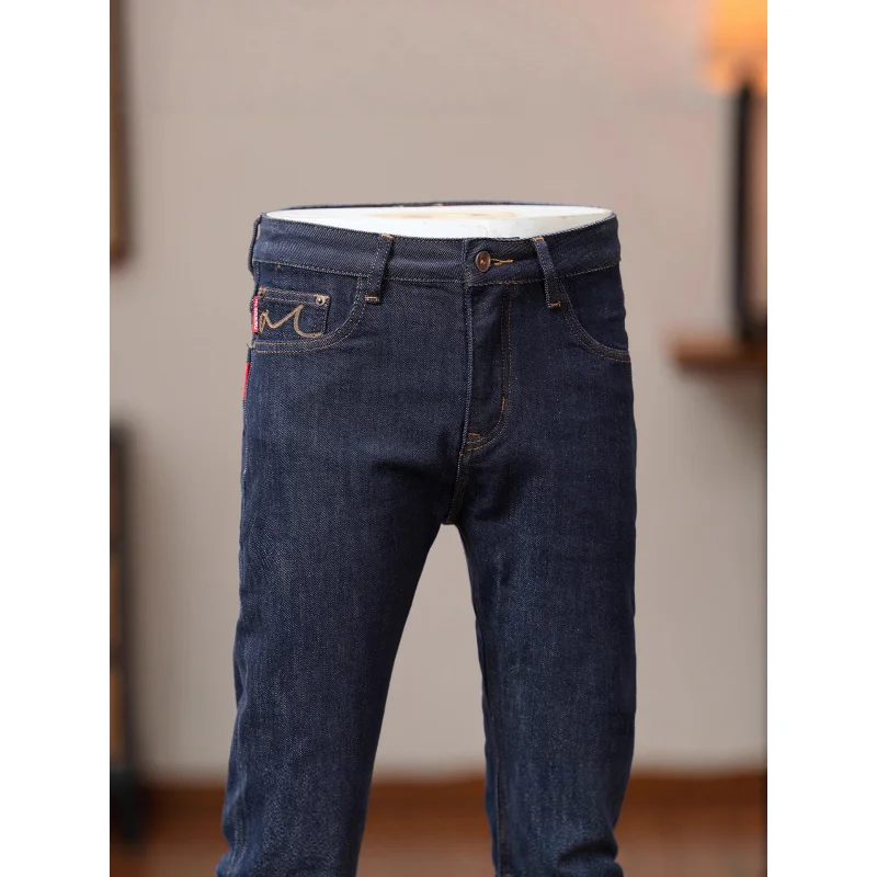 

2025 autumn new high-end original color jeans men's trend simple embroidery slim fit small foot street style men's pants