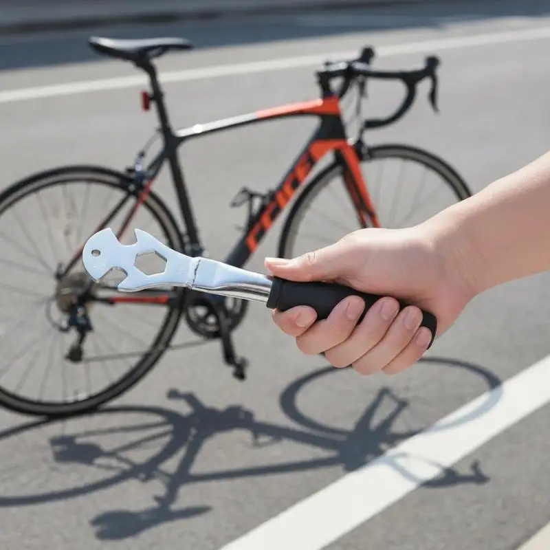 Fahrradpedalschlüssel Rostfrei Extra Langer Griff Multifunktionales Reparaturwerkzeug für Straßen- und Mountainbikes Notfallanwendung im Freien – Detail 9