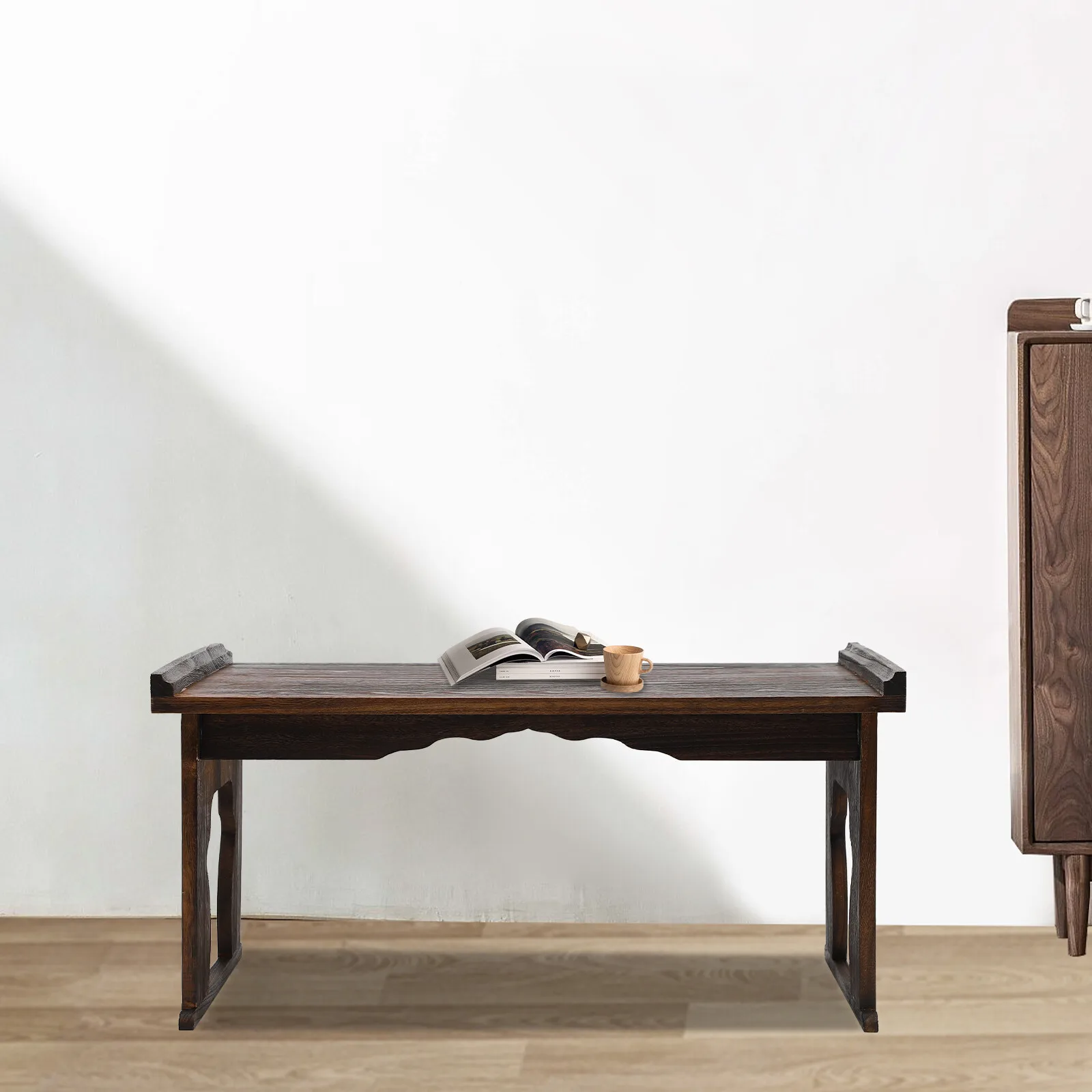 

Japanese Floor Table Folding Coffee Table & Tea Table Wooden Altar Table 32"x18"