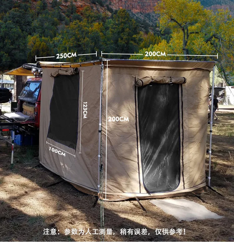 Outdoor Car Side Awning Tent for Camping and Self-Driving Tour, Portable Vehicle Shelter with Car Canopy for Travel