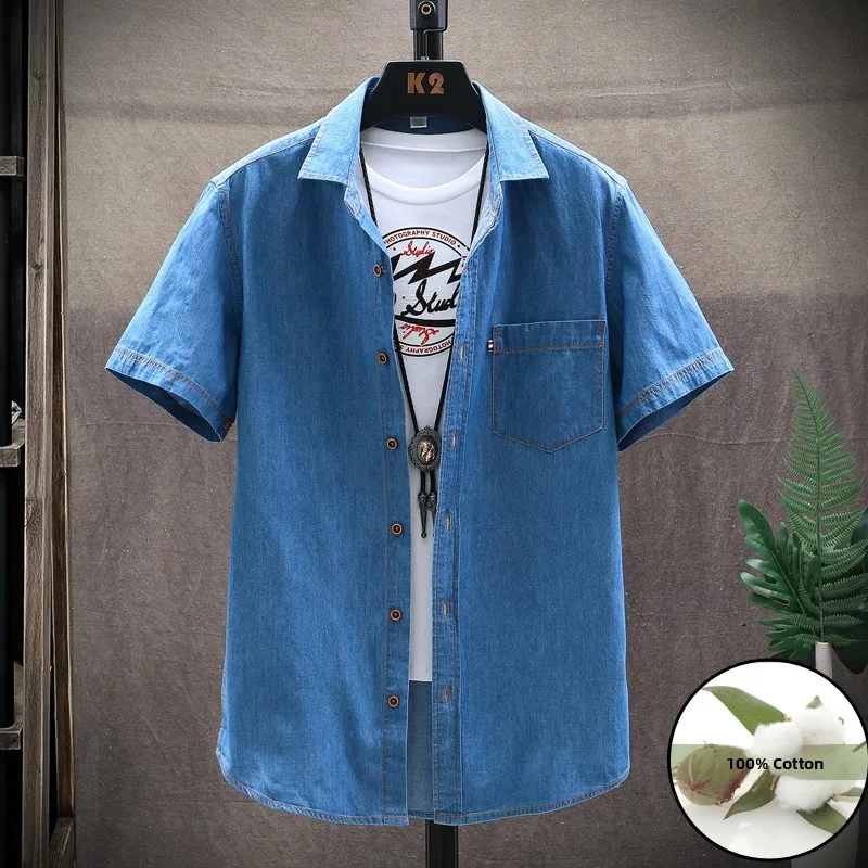 

Slim Fit Casual Denim irt ort Sve Thin Cotton Faion Urban Sle for Young Men Autumn Spring Season Chinese Manufacturer
