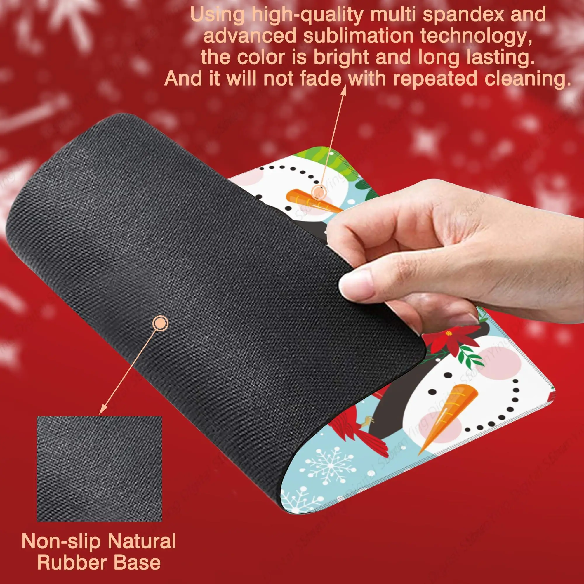 Natal bonito boneco de neve e vescovo vermelho pássaro computador mouse pad anti deslizamento borracha mouse pad adequado para laptops de escritório 25*30cm