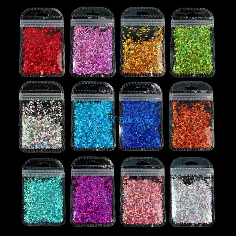 HX6F Resin Art Supplies Shiny Flakes Chunky Glitter Stickers UV Frame Resin Filler