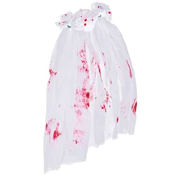 Decor Halloween Skull Headdress Party Decorative Veil (Blood Stained Veil) Long Make up Hair Accessories Gothic Man Bride