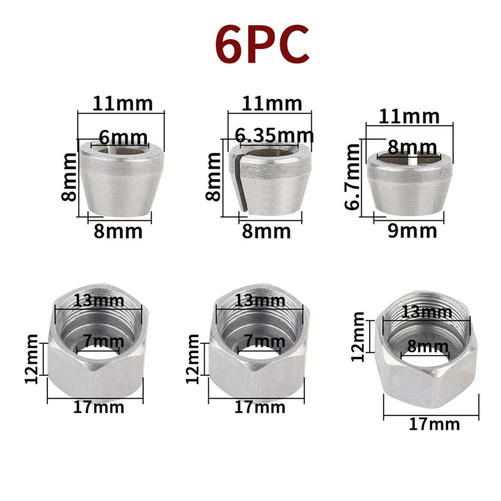 Adapter For Woodworking Tools Collet Chuck Set 5 Pieces Set Accurate Performance Enhanced Machining Flexibility