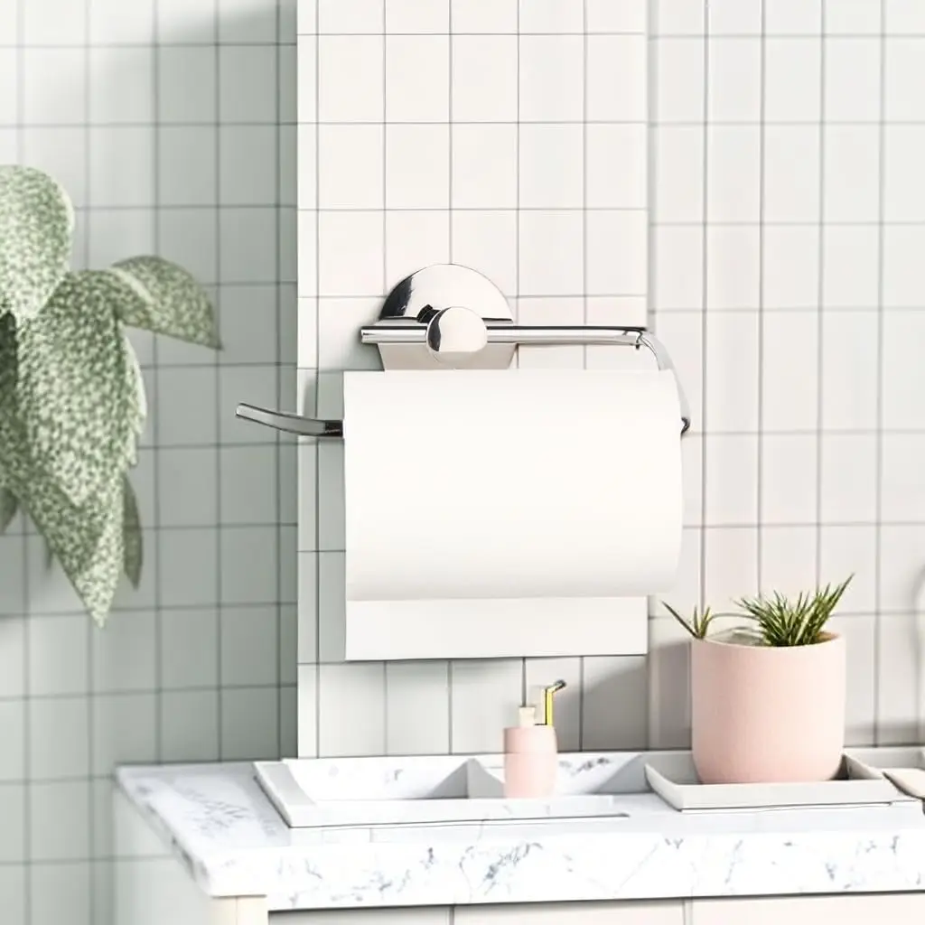 Stainless Steel Towel Holder Self-adhesive Bathroom Towels Rack Black Washhand Hanger Ring Rail Bar Kitchen Storage Accessories
