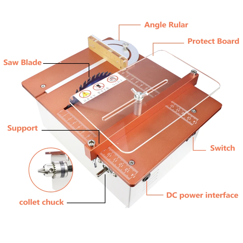 Electric Bench Saw 110V 220V Table Cutting Saw with 4\'\'(110mm) Circular Saw Blade DIY Cutting Power Tools