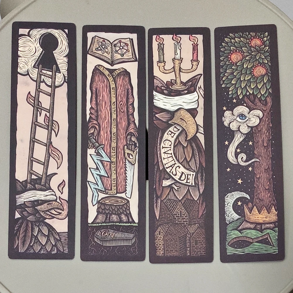 Travis Lawrence  Pillars Deck 36 Pcs Surreal Occult Symbolism Illustration Cards Double-embossed Dark Surrealism 4*16cm