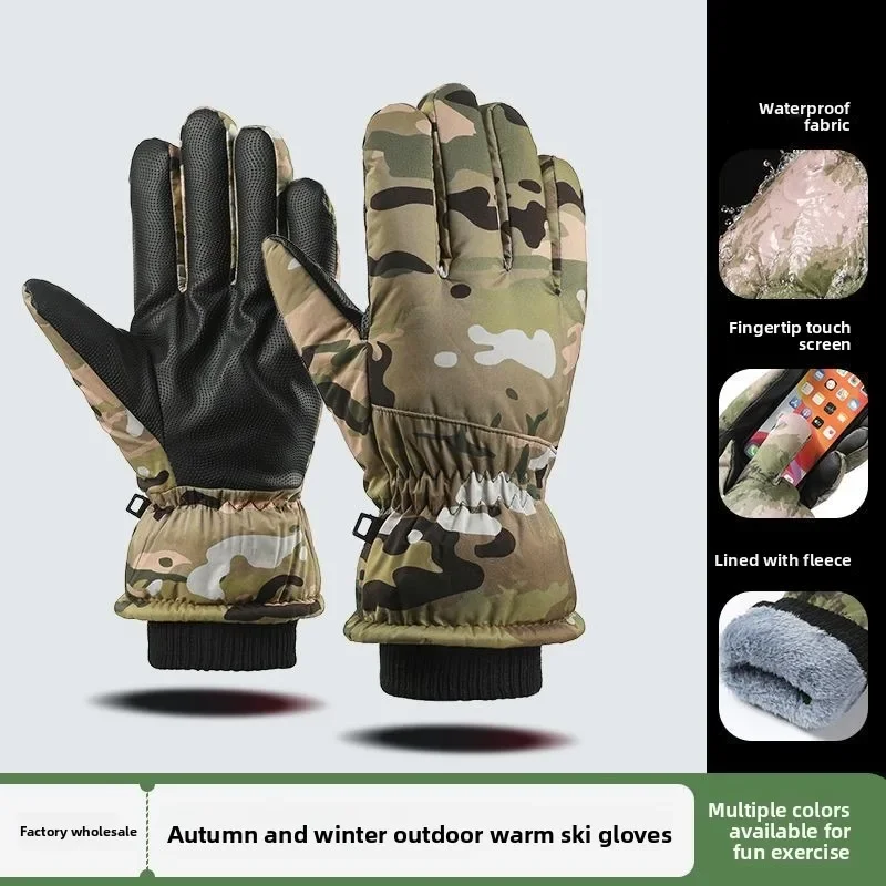 Winter Ski Gloves for Men And Women Touch Screen Fleece Lined Thickened Warm Waterproof Non-Slip Cold Proof Outdoor Snow Gloves