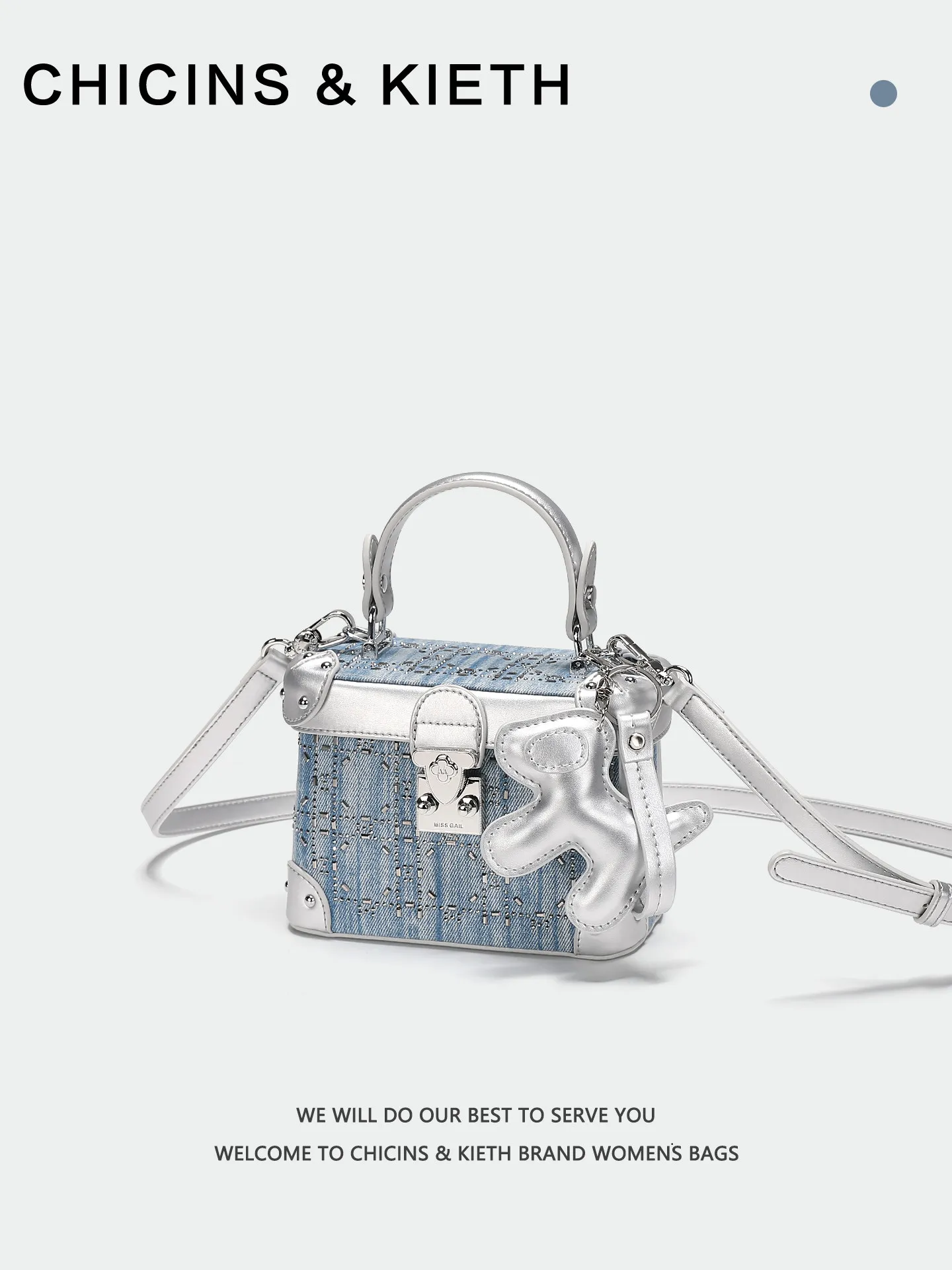 Bolso De Mano De Lujo Y Popular Con Lona De Mezclilla De Alta Calidad Y Delicado Colgante De Caballo Pequeño, Bolso Cruzado De Moda Para Mujer — -54%, 56.34€ Coupon, from 47.99€ – 54% descuento – €47.99