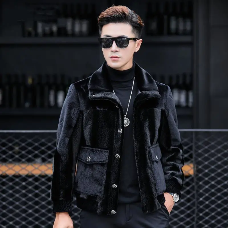 

Autumn Winter New Oversize Faux Fur Coat Men Long Sleeve Zipper Casual Slim Fit Warm Fluffy Jacket for Men Style Top 2022 T193