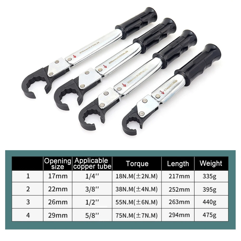 Open End Wrench Copper Cap Bell Mouth Tool ST-02L Ratchet Torque Wrench Combination High-precision Air Conditioning Repair Tool