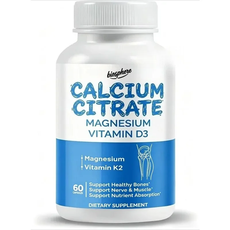 Calcium magnesium citrate capsules contain vitamin D3- supporting the absorption of healthy skeletal muscles