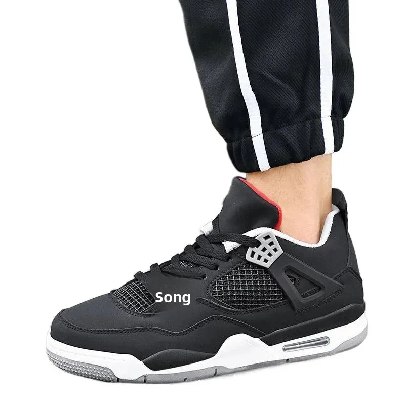 أحذية كرة السلة الرياضية للرجال العمل الترافي أزرق أبيض أسمنتي جامعة باريس AJ4 أحذية الزوجين الكهربائية الأم #5