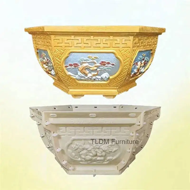 Abrasive European Cement Flower Tool Pot Mold Creative Hexagonal Large Concrete Mold Thickened Bonsai Plastic Model Homemade