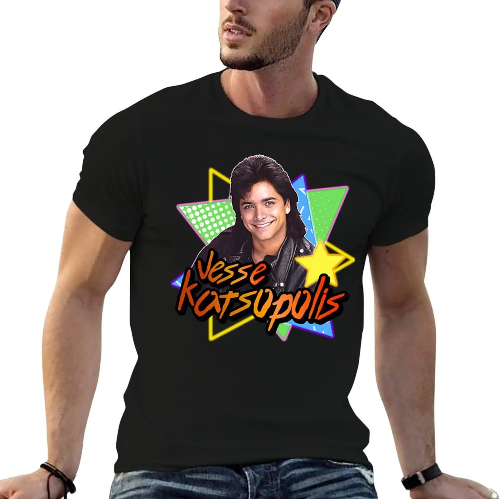 Uncle Jesse Katsopolis Full House 90s Tribute T-Shirt anime tshirt oversizeds graphics mens graphic t-shirts