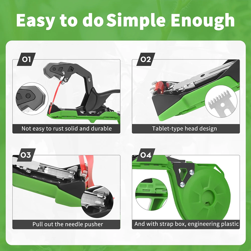 Máquina de ligação manual, galhos de plantas de liga, tapetool de vegetais picados, fitas de tapener, ferramentas de jardim doméstico