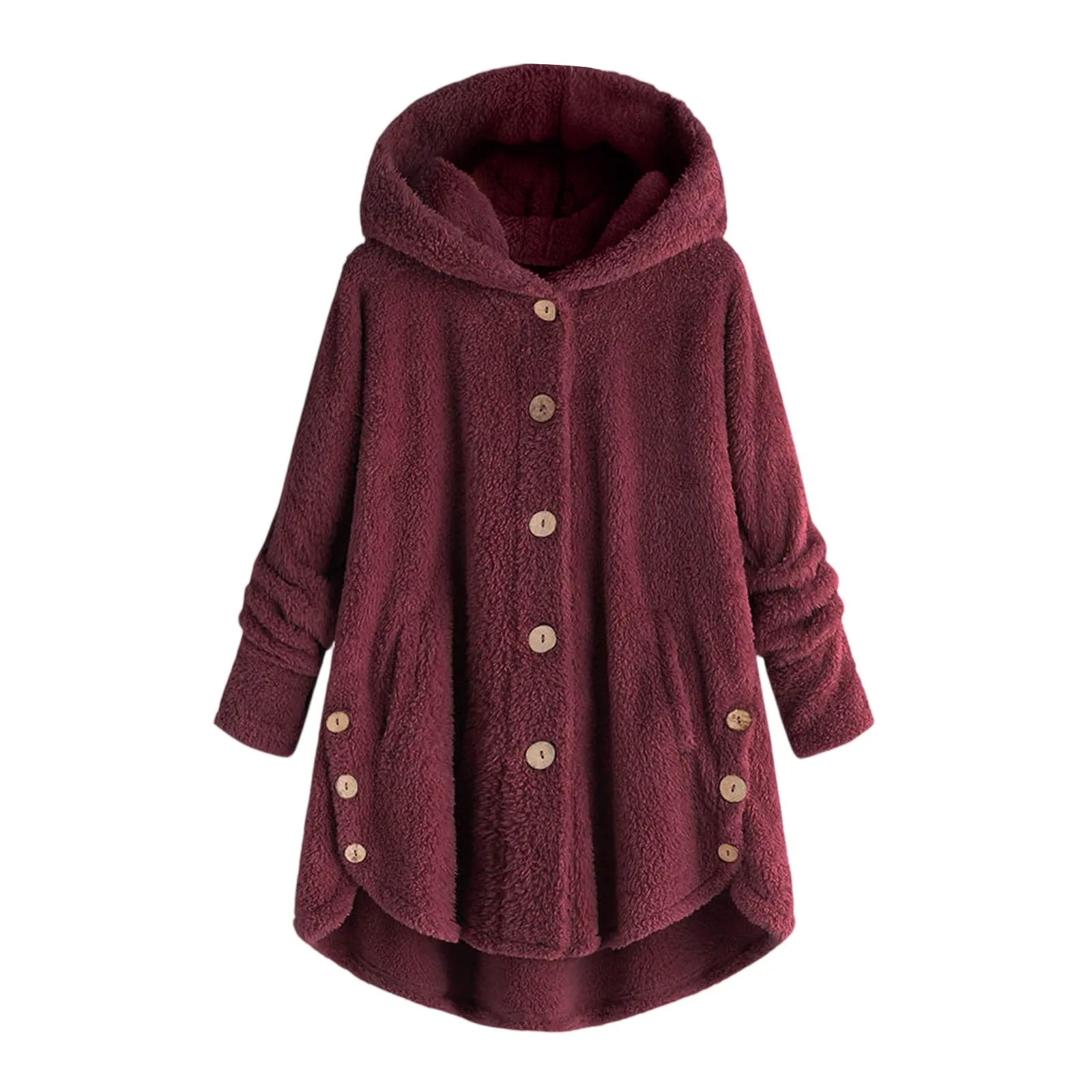 Confortável outono inverno casaco feminino quente casaco de pelúcia engrossar moda casual casaco com capuz cor sólida manga longa streetwear casaco