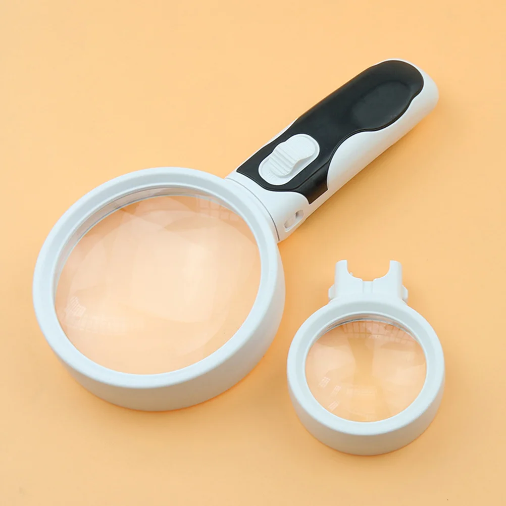 

LED Magnifying Glass 10x 5x Illuminated 2 Lens Set Handheld Magnifier Reading Magnifier with Light for Jewelry Inspection Craft