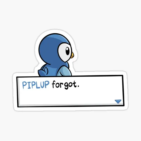 Piplup ننسى 5 قطعة ملصقات للديكور لطيف طباعة مضحك أنيمي الوفير الكرتون المنزل الفن ملصقات سيارة محمول الأمتعة خلفية