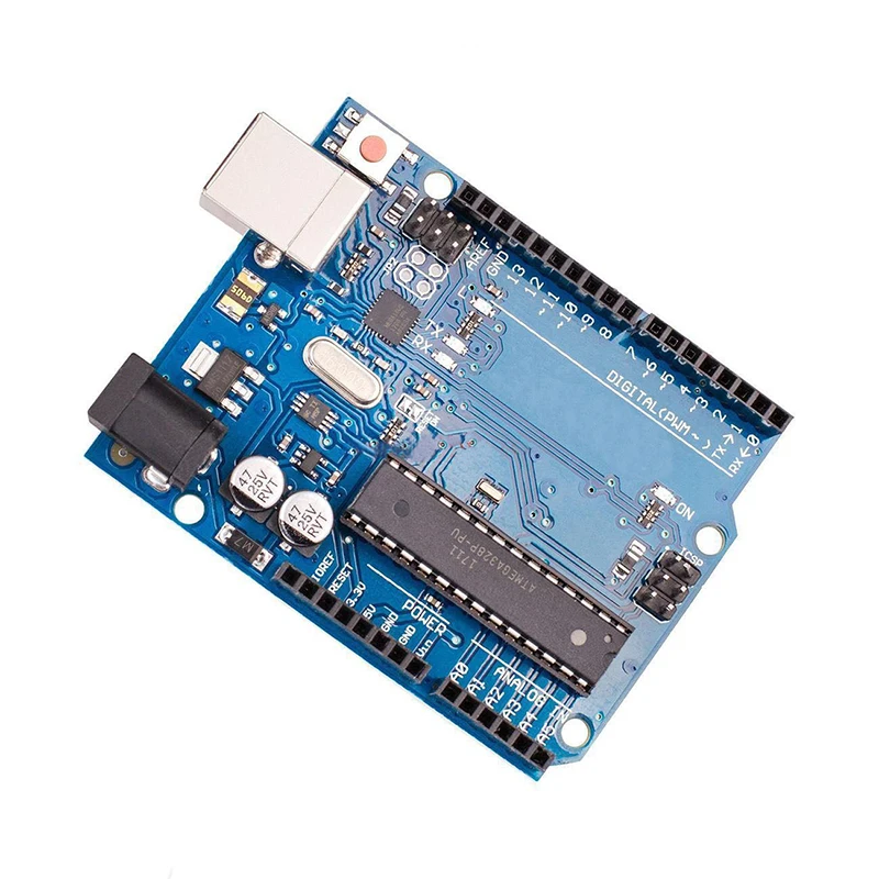 Un juego de alta calidad UNO R3, caja oficial ATMEGA16U2 + Chip Mega328P para placa de desarrollo Arduino UNO R3 + CABLE USB