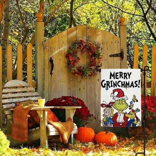 GRINCH Merry Grinchmas Garden Flag Christmas Garden Flags  Double Side YYX