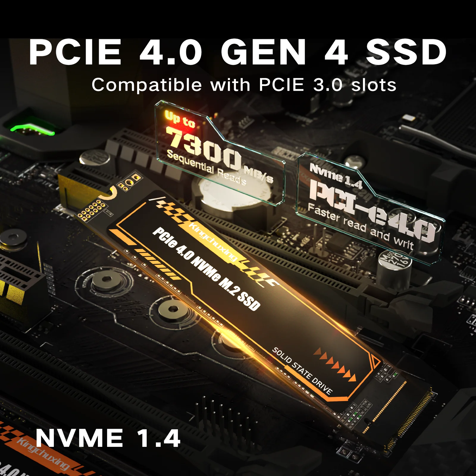 Kingchuxing M.2 NVMe SSD 7300MB/S unidad interna de estado sólido PCIe4.0x4 M.2 2280 2TB 1TB 512GB SSD para PC/portátil/PS5