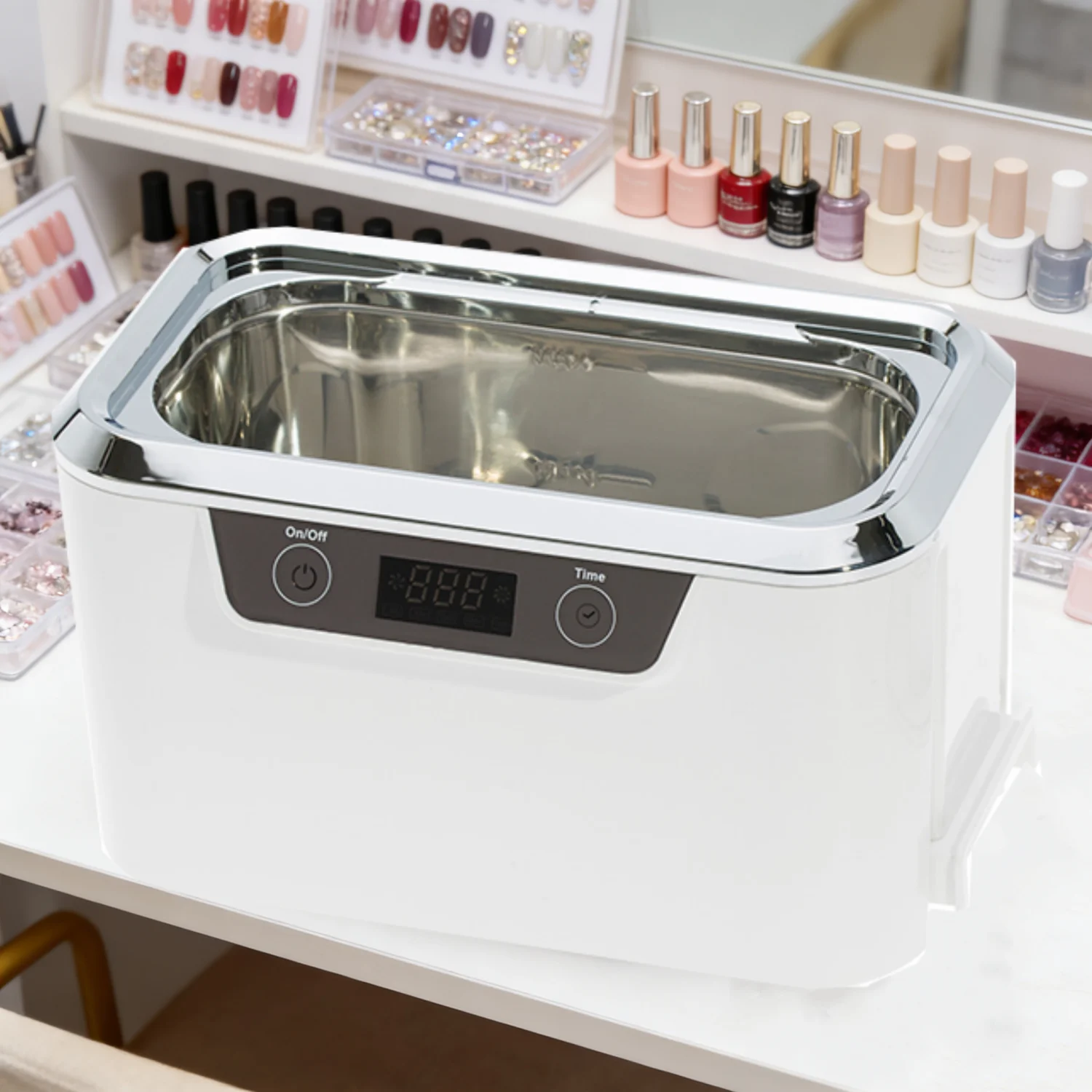 

Ultrasonic Cleaner for Nail Tools Professional Manicure Salon Deep Cleaning Machine
