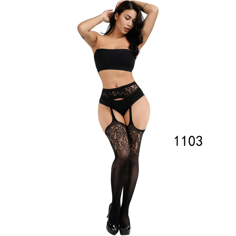 150KG Fun'stockings Open Black Silk on All Sides, Fattened and Enlarged One-piece Sling Stockings Lenceria Sexy image 6