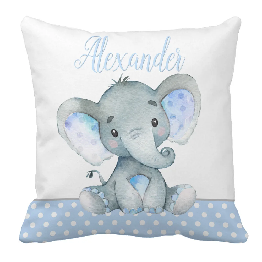 LVYZIHO Set di lenzuola per culla per neonato, Set di biancheria da letto Cirb con elefante blu con nome personalizzato, Set di biancheria da letto regalo per Baby Shower