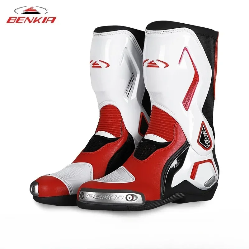 BENKIA Motorcycle Boots CE Certification Professional Track Riding Boots Racing Summer AntiCollision Off-Road for Rally Boots