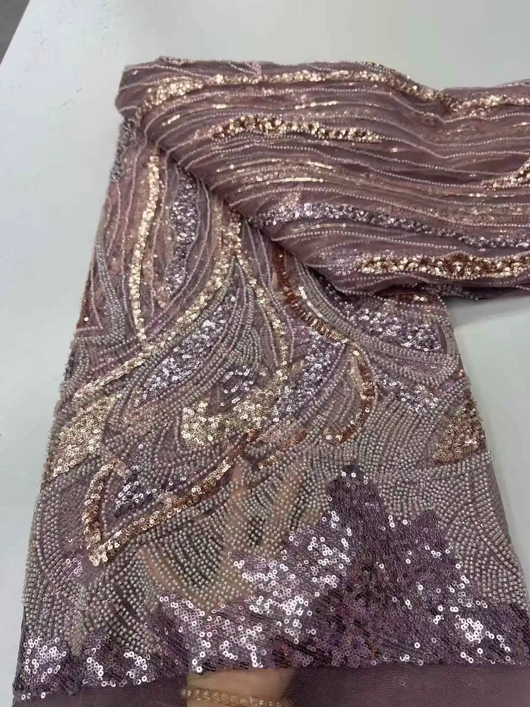 عالية الجودة الأفريقي أقمشة الدانتيل الترتر شبكة الدانتيل فرنسا الفاخرة الخرز المطرزة تول أقمشة الدانتيل للخياطة-ZX