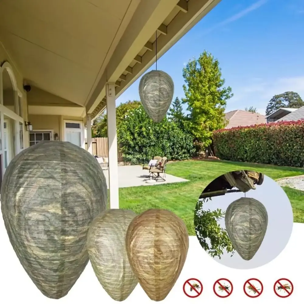 Insect Repellent Waterproof Wasp Nest Decoy Eco-Friendly Paper Artificial Beehive Hanging Reusable Bee Decoy Porch