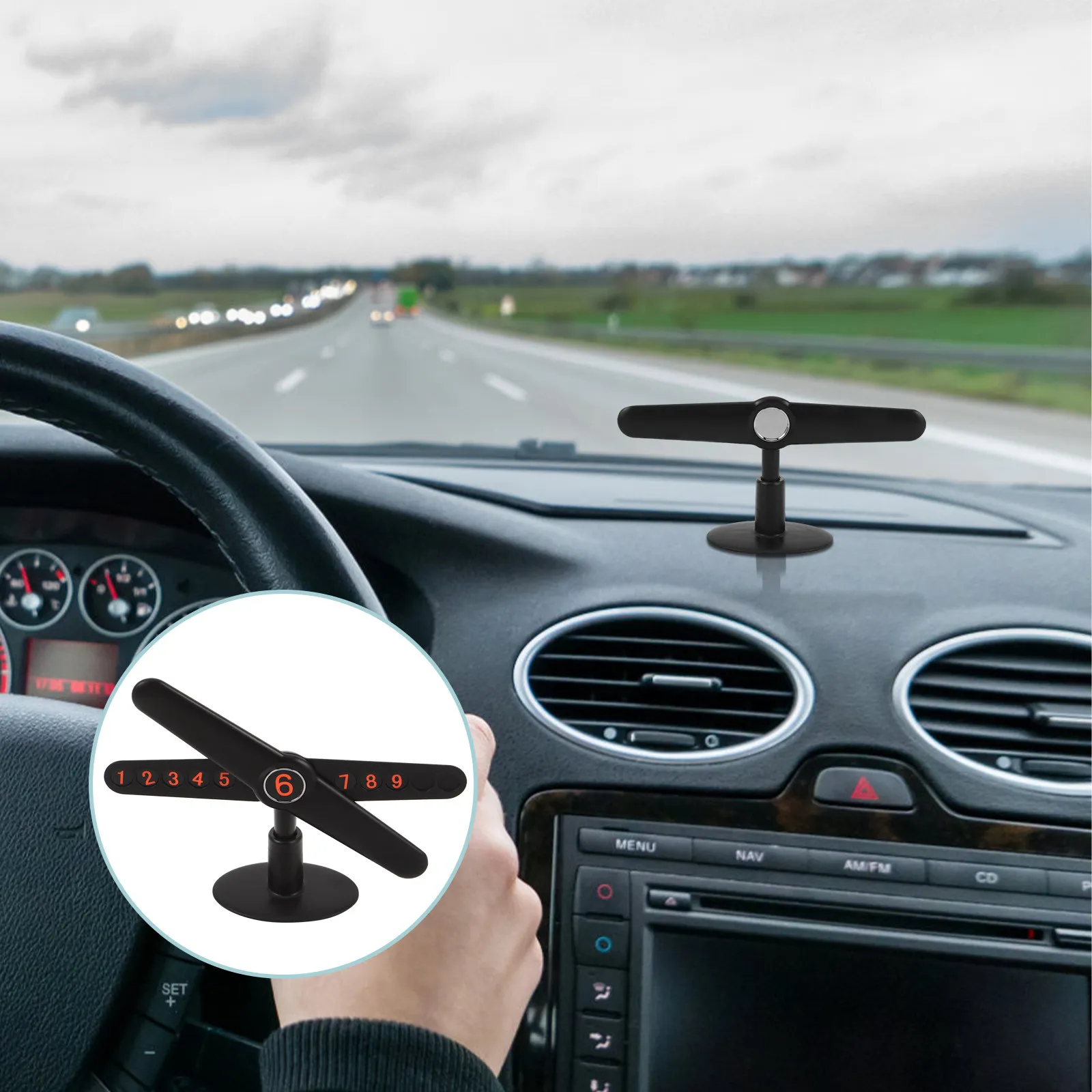 Temporary Parking Number Tag for Cars Waterproof Phone Contact Display Plate High Definition Digits Car Dashboard Visible
