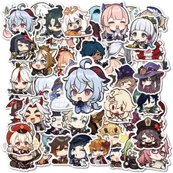 10/50pcs Cartoon Genshin Impact Stickers Set Laptop Skateboard Luggage Suitcase Anime Stickers Eula Xiao Hutao Nahida Scrapbook