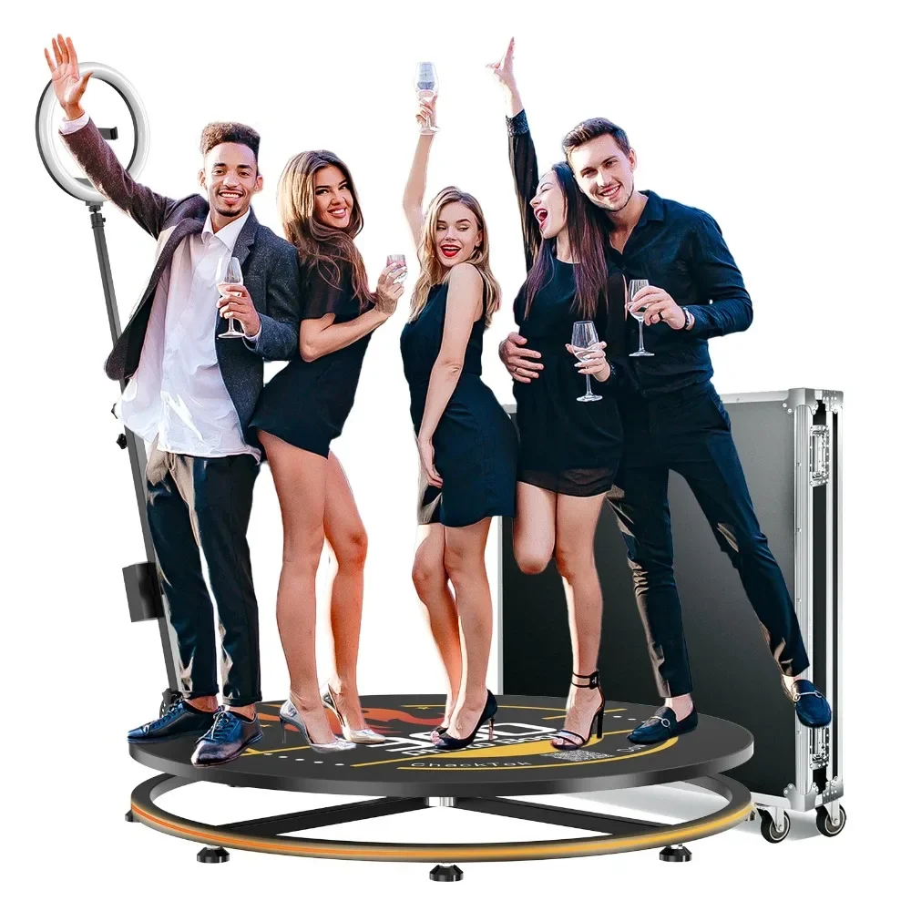 360-Degree slow-motion automatic photo kiosk machine rotating selfie platform smartphone and iPad 360 photo and video kiosk