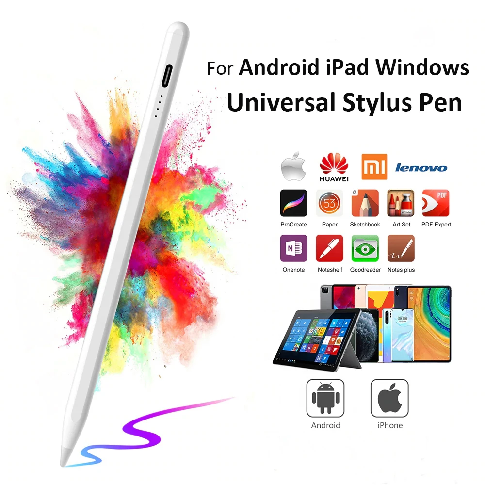 2PCS Stylet Universel Pour Android IOS Stylo Tactile Pour iPad L'apple Pencil 1 2 Pour Huawei Lenovo Samsung Téléphone Xiaomi Tablette Stylo