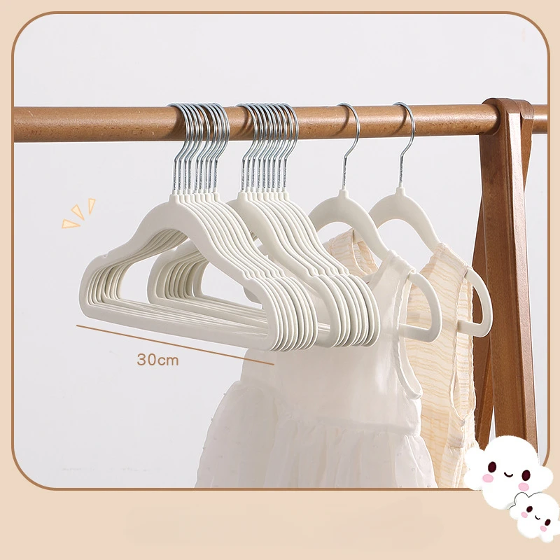 

10PCS 30CM Plastic Hanger Organization Flocking Hanger Non-slip Velvet Hanger Home Clothing Store Hangers for Clothes pants