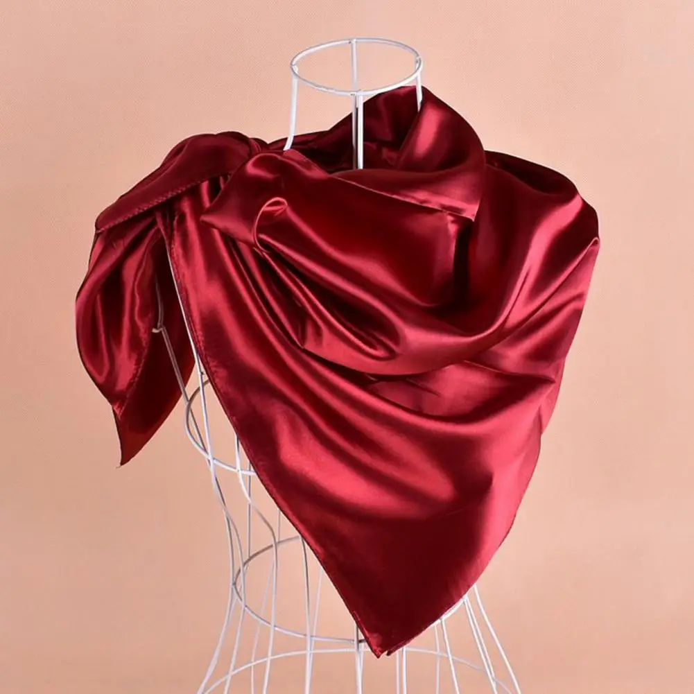 Scarf  Elegant Appearance   Headscarf Female Imitation Silk Large Square Scarf