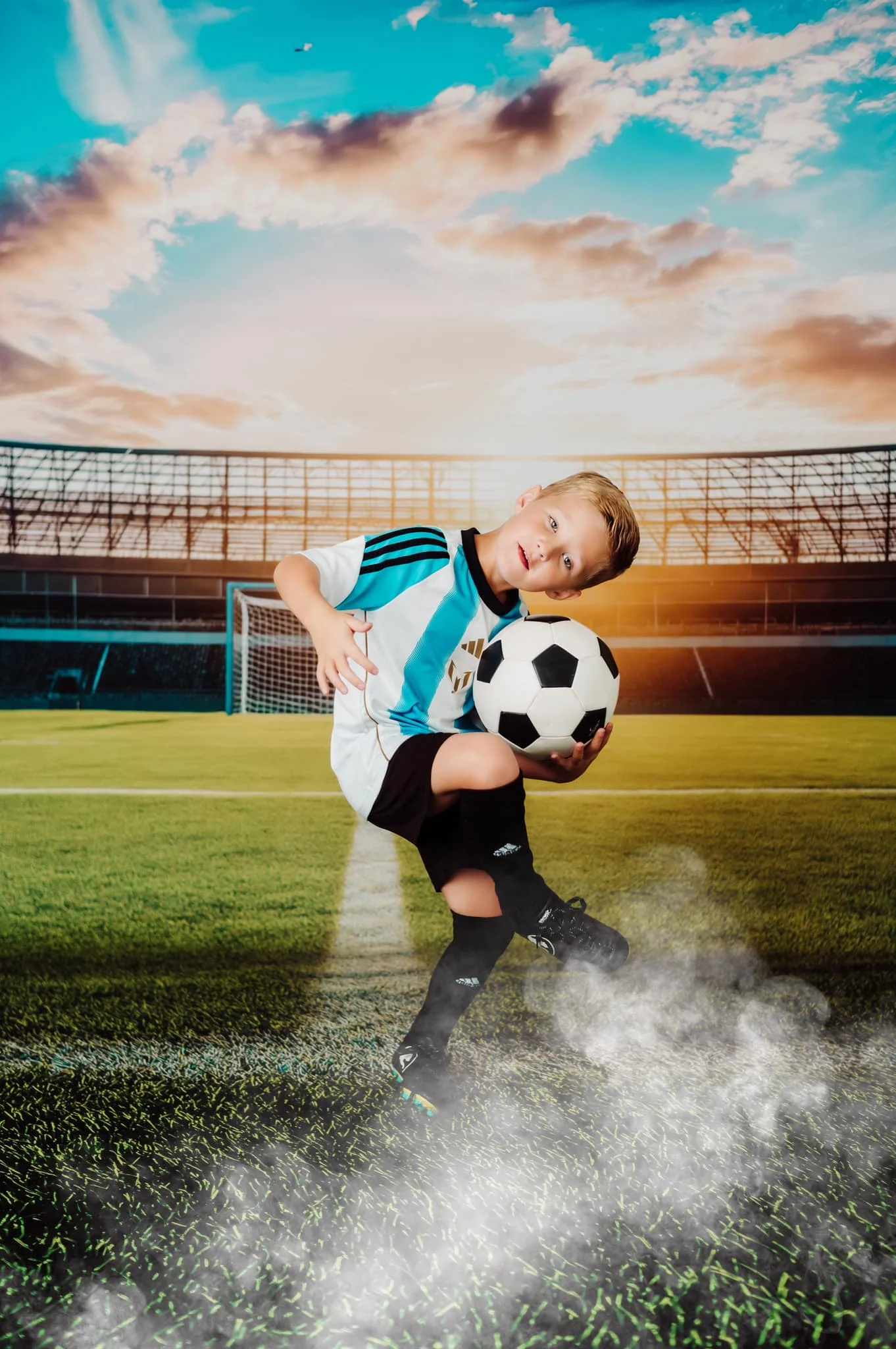 Sunrise Stadium Backdrop Kids Baby Cake Smash Photography Props Child Adult Birthday Photo Shoot Backgrounds