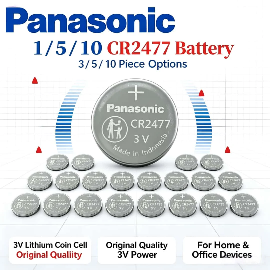 1-10PCS Panasonic CR2477 DL2477 ECR2477 BR2477 3V 1000mAh Lithium Coin Cell 24x7.7mm For Smart Meter Intelligent Toilet Ins