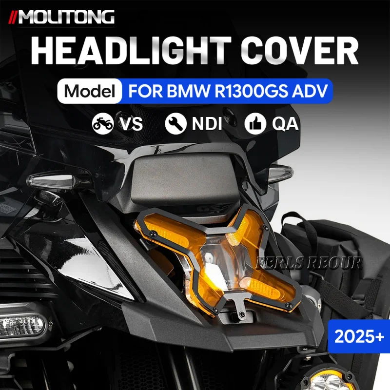 For BMW R1300GS Adventure Quick-Release Headlight Cover | R 1300 GS Dual-Color Lens, Snap-On Installation, Protective Accessory