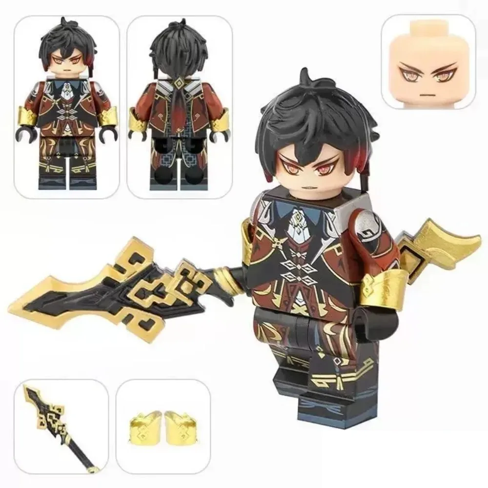 In Stock Soul Land Genshin Impact Anime Figure Peripheral Model Assembling Building Blocks Desktop Decoration Birthday Gift Toys
