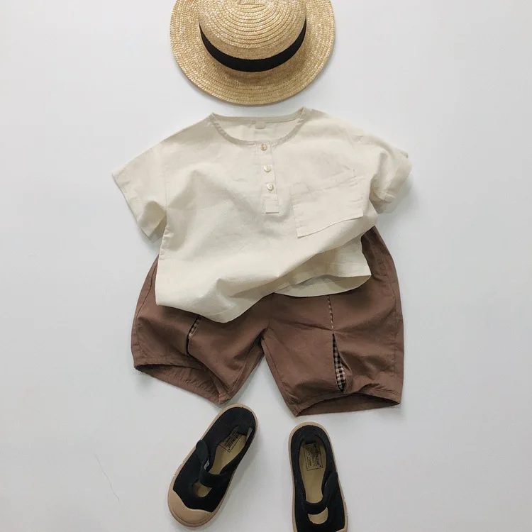 Summer Korean Children Hollowed Out Checkered Shorts for Boys and Girls Stylish Loose Lantern Shorts for Babies